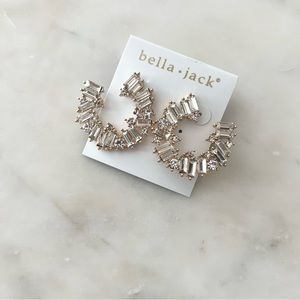 Bella Jack Hoop Stud Stone Earrings